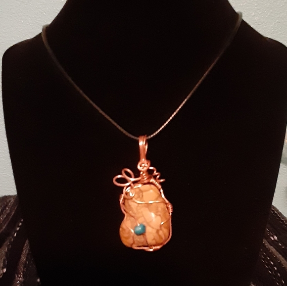 Earthy Picture Jasper Crystal Pendant Necklace - Picture 3 of 3